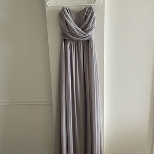 Lulu’s Light Grey Strapless Dress